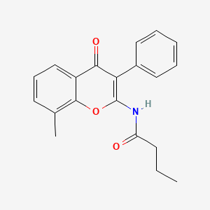 molecular formula C20H19NO3 B2481900 N-(8-Methyl-4-oxo-3-phenyl-4H-chromen-2-yl)butanamid CAS No. 898923-42-7