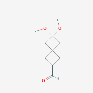 molecular formula C10H16O3 B2481906 2,2-二甲氧基螺[3.3]庚烷-6-甲醛 CAS No. 2253641-28-8