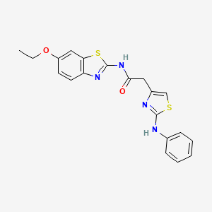 molecular formula C20H18N4O2S2 B2481907 N-(6-乙氧苯并[d]噻唑-2-基)-2-(2-(苯基氨基)噻唑-4-基)乙酰胺 CAS No. 1171182-81-2