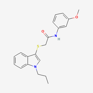 molecular formula C20H22N2O2S B2481909 N-(3-甲氧苯基)-2-(1-丙基吲哚-3-基)硫醇乙酸酰胺 CAS No. 919715-10-9