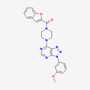molecular formula C24H21N7O3 B2481911 苯并呋喃-2-基(4-(3-(3-甲氧苯基)-3H-[1,2,3]三唑并[4,5-d]嘧啶-7-基)哌嗪-1-基)甲酮 CAS No. 920416-19-9