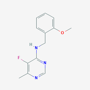 molecular formula C13H14FN3O B2481913 5-Fluoro-N-[(2-methoxyphenyl)methyl]-6-methylpyrimidin-4-amine CAS No. 1915566-58-3