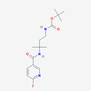 molecular formula C16H24FN3O3 B2481915 tert-butyl N-{3-[(6-fluoropyridin-3-yl)formamido]-3-methylbutyl}carbamate CAS No. 2094197-80-3
