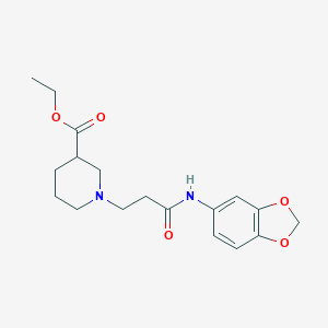 molecular formula C18H24N2O5 B248192 Ethyl 1-[3-(1,3-benzodioxol-5-ylamino)-3-oxopropyl]piperidine-3-carboxylate 
