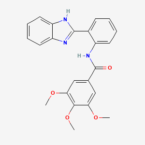 molecular formula C23H21N3O4 B2481920 N-(2-(1H-benzo[d]imidazol-2-yl)phenyl)-3,4,5-trimethoxybenzamide CAS No. 313275-18-2