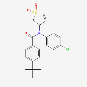 molecular formula C21H22ClNO3S B2481924 4-(tert-butyl)-N-(4-chlorophenyl)-N-(1,1-dioxido-2,3-dihydrothiophen-3-yl)benzamide CAS No. 852438-19-8
