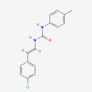 molecular formula C16H15ClN2O B2481925 1-[(E)-2-(4-クロロフェニル)エテニル]-3-(4-メチルフェニル)尿素 CAS No. 1164485-74-8