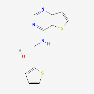 molecular formula C13H13N3OS2 B2481927 1-(Thieno[3,2-d]pyrimidin-4-ylamino)-2-thiophen-2-ylpropan-2-ol CAS No. 2380188-35-0