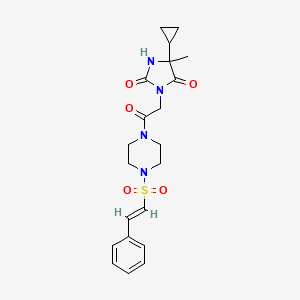 5-cyclopropyl-5-methyl-3-[2-oxo-2-[4-[(E)-2-phenylethenyl]sulfonylpiperazin-1-yl]ethyl]imidazolidine-2,4-dione