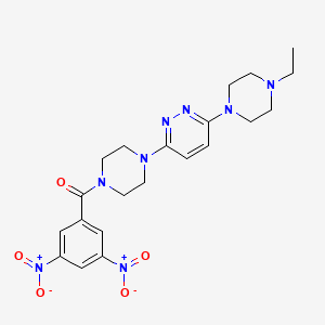 molecular formula C21H26N8O5 B2481940 (3,5-二硝基苯基)(4-(6-(4-乙基哌嗪-1-基)吡啶并[3,2-d]嘧啶-3-基)哌嗪-1-基)甲酮 CAS No. 898437-95-1