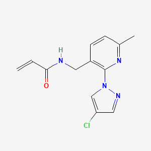 molecular formula C13H13ClN4O B2481943 N-[[2-(4-Chloropyrazol-1-yl)-6-methylpyridin-3-yl]methyl]prop-2-enamide CAS No. 2411256-32-9