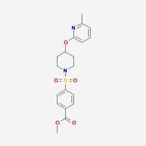 molecular formula C19H22N2O5S B2481951 Methyl 4-((4-((6-methylpyridin-2-yl)oxy)piperidin-1-yl)sulfonyl)benzoate CAS No. 1797601-82-1