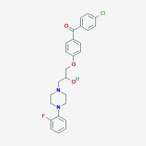 molecular formula C26H26ClFN2O3 B2481956 1-[4-(4-Chlorobenzoyl)phenoxy]-3-[4-(2-fluorophenyl)piperazin-1-yl]propan-2-ol CAS No. 667891-26-1