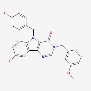 molecular formula C25H19F2N3O2 B2481958 8-fluoro-5-(4-fluorobenzyl)-3-(3-methoxybenzyl)-3H-pyrimido[5,4-b]indol-4(5H)-one CAS No. 1189977-37-4