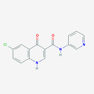 molecular formula C15H10ClN3O2 B2481959 6-chloro-4-hydroxy-N-(pyridin-3-yl)quinoline-3-carboxamide CAS No. 955314-28-0