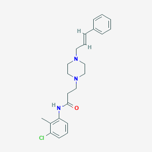 molecular formula C23H28ClN3O B248196 N-(3-chloro-2-methylphenyl)-3-{4-[(2E)-3-phenyl-2-propenyl]-1-piperazinyl}propanamide 