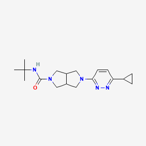 molecular formula C18H27N5O B2481960 N-Tert-butyl-2-(6-cyclopropylpyridazin-3-yl)-1,3,3a,4,6,6a-hexahydropyrrolo[3,4-c]pyrrole-5-carboxamide CAS No. 2415454-40-7