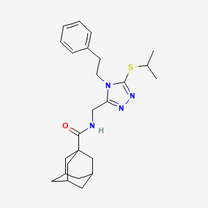 (1S,3s)-N-((5-(isopropylthio)-4-phenethyl-4H-1,2,4-triazol-3-yl)methyl)adamantane-1-carboxamide