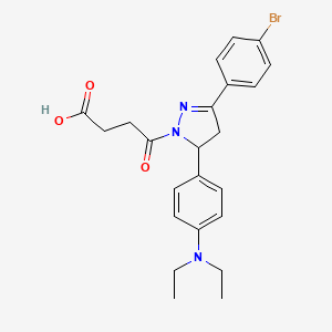 4-(3-(4-bromophenyl)-5-(4-(diethylamino)phenyl)-4,5-dihydro-1H-pyrazol-1-yl)-4-oxobutanoic acid