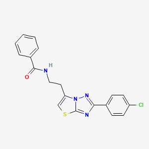 molecular formula C19H15ClN4OS B2481974 N-(2-(2-(4-chlorophenyl)thiazolo[3,2-b][1,2,4]triazol-6-yl)ethyl)benzamide CAS No. 894041-98-6
