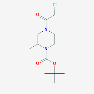 molecular formula C12H21ClN2O3 B2481976 Tert-butyl 4-(2-chloroacetyl)-2-methylpiperazine-1-carboxylate CAS No. 1353947-81-5