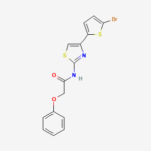 molecular formula C15H11BrN2O2S2 B2481977 N-(4-(5-bromothiophen-2-yl)thiazol-2-yl)-2-phenoxyacetamide CAS No. 392248-53-2