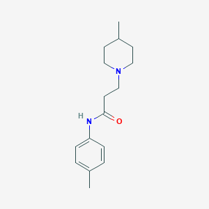 molecular formula C16H24N2O B248198 N-(4-methylphenyl)-3-(4-methylpiperidin-1-yl)propanamide 