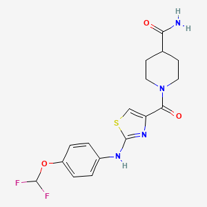 1-(2-((4-(Difluoromethoxy)phenyl)amino)thiazole-4-carbonyl)piperidine-4-carboxamide
