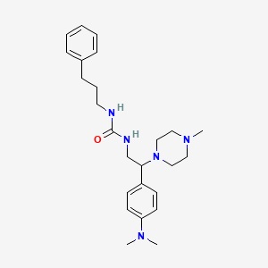 molecular formula C25H37N5O B2481985 1-(2-(4-(二甲基氨基)苯基)-2-(4-甲基哌嗪-1-基)乙基)-3-(3-苯基丙基)脲 CAS No. 1173033-95-8
