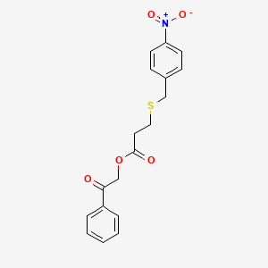 2-Oxo-2-phenylethyl 3-((4-nitrobenzyl)thio)propanoate