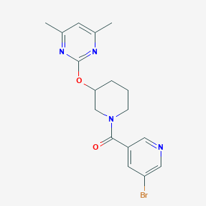 molecular formula C17H19BrN4O2 B2481997 (5-Bromopyridin-3-yl)(3-((4,6-dimethylpyrimidin-2-yl)oxy)piperidin-1-yl)methanone CAS No. 2097915-53-0