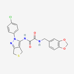 N1-(benzo[d][1,3]dioxol-5-ylmethyl)-N2-(2-(4-chlorophenyl)-4,6-dihydro-2H-thieno[3,4-c]pyrazol-3-yl)oxalamide