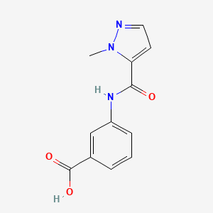 molecular formula C12H11N3O3 B2482005 3-{[(1-methyl-1H-pyrazol-5-yl)carbonyl]amino}benzoic acid CAS No. 1002032-75-8