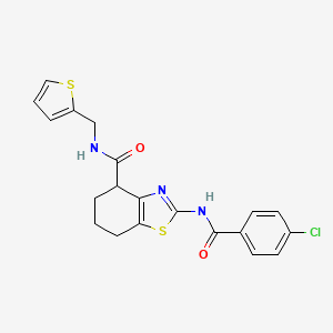 2-(4-chlorobenzamido)-N-(thiophen-2-ylmethyl)-4,5,6,7-tetrahydrobenzo[d]thiazole-4-carboxamide