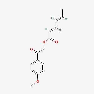 molecular formula C15H16O4 B2482008 2-(4-methoxyphenyl)-2-oxoethyl (2E,4E)-hexa-2,4-dienoate CAS No. 858770-25-9