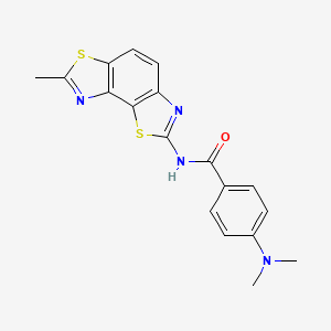 molecular formula C18H16N4OS2 B2482011 4-(dimethylamino)-N-(7-methyl-[1,3]thiazolo[5,4-e][1,3]benzothiazol-2-yl)benzamide CAS No. 477536-30-4