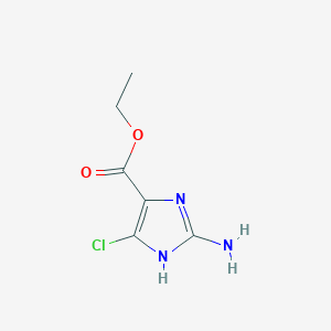 molecular formula C6H8ClN3O2 B2482016 乙酸2-氨基-4-氯-1H-咪唑-5-甲酸酯 CAS No. 2091036-90-5