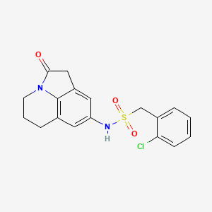 molecular formula C18H17ClN2O3S B2482022 1-(2-chlorophenyl)-N-(2-oxo-2,4,5,6-tetrahydro-1H-pyrrolo[3,2,1-ij]quinolin-8-yl)methanesulfonamide CAS No. 1210174-96-1