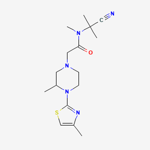 molecular formula C16H25N5OS B2482024 N-(1-cyano-1-methylethyl)-N-methyl-2-[3-methyl-4-(4-methyl-1,3-thiazol-2-yl)piperazin-1-yl]acetamide CAS No. 1376232-60-8