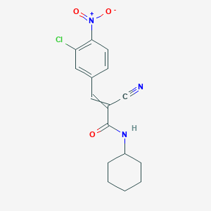 molecular formula C16H16ClN3O3 B2482025 3-(3-chloro-4-nitrophenyl)-2-cyano-N-cyclohexylprop-2-enamide CAS No. 1798428-22-4