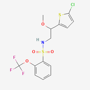 molecular formula C14H13ClF3NO4S2 B2482030 N-(2-(5-chlorothiophen-2-yl)-2-methoxyethyl)-2-(trifluoromethoxy)benzenesulfonamide CAS No. 2034405-95-1