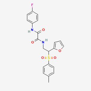 N1-(4-fluorophenyl)-N2-(2-(furan-2-yl)-2-tosylethyl)oxalamide