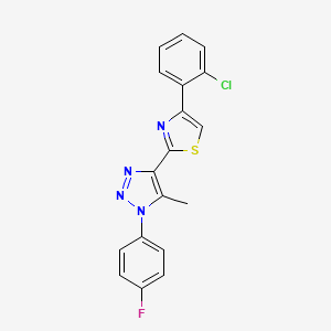 molecular formula C18H12ClFN4S B2482034 4-[4-(2-氯苯基)-1,3-噻唑-2-基]-1-(4-氟苯基)-5-甲基-1H-1,2,3-三唑 CAS No. 1207046-63-6