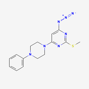 molecular formula C15H17N7S B2482035 4-Azido-2-(methylsulfanyl)-6-(4-phenylpiperazino)pyrimidine CAS No. 339017-94-6