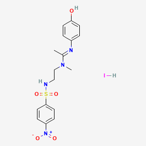 molecular formula C17H21IN4O5S B2482036 N'-(4-hydroxyphenyl)-N-methyl-N-(2-{[(4-nitrophenyl)sulfonyl]amino}ethyl)ethanimidamide hydrazinium iodide CAS No. 1052553-27-1