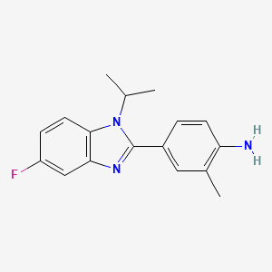 molecular formula C17H18FN3 B2482037 4-[5-fluoro-1-(propan-2-yl)-2,3-dihydro-1H-1,3-benzodiazol-2-ylidene]-2-methylcyclohexa-2,5-dien-1-imine CAS No. 1334027-08-5
