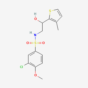 molecular formula C14H16ClNO4S2 B2482048 3-chloro-N-(2-hydroxy-2-(3-methylthiophen-2-yl)ethyl)-4-methoxybenzenesulfonamide CAS No. 1351650-19-5