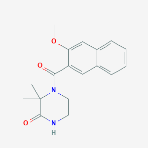 molecular formula C18H20N2O3 B2482049 4-(3-Methoxy-2-naphthoyl)-3,3-dimethylpiperazin-2-one CAS No. 941890-01-3