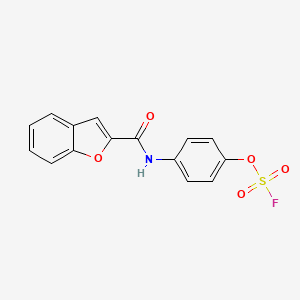 molecular formula C15H10FNO5S B2482050 2-[(4-Fluorosulfonyloxyphenyl)carbamoyl]-1-benzofuran CAS No. 2411224-57-0