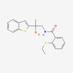 molecular formula C20H21NO2S2 B2482052 N-(2-(苯并[b]噻吩-2-基)-2-羟基丙基)-2-(乙硫基)苯甲酰胺 CAS No. 2034359-30-1